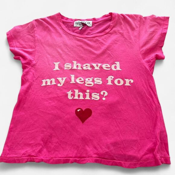wildfox Pink cotton"I shaved my legs for this?" graphic baby heart tee Small - Picture 3 of 4